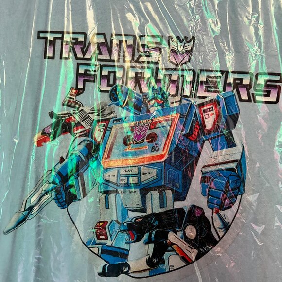 Hasbro Transformers DECEPTICONS SoundWave giant robot lt blue short sleeve shirt - Picture 2 of 2